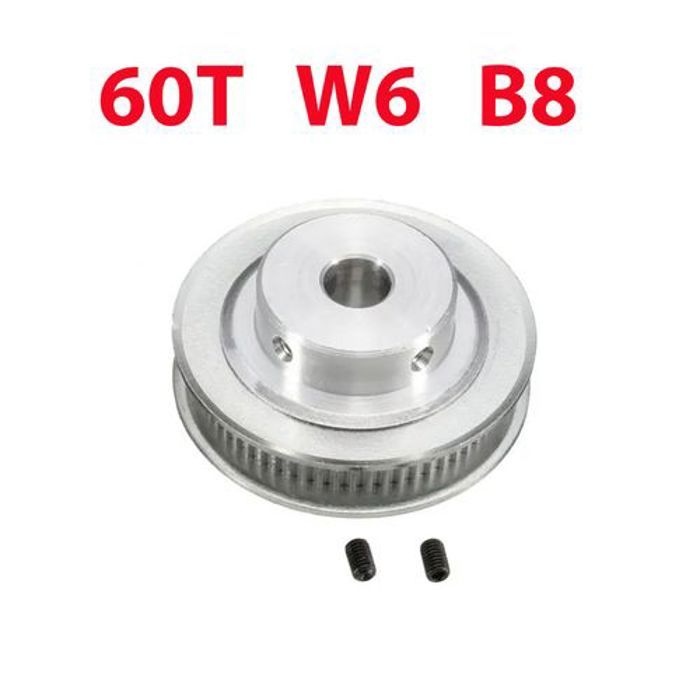 60T W6 B8 Poulie GT2 – courroie 6mm dents 60 axe 8mm