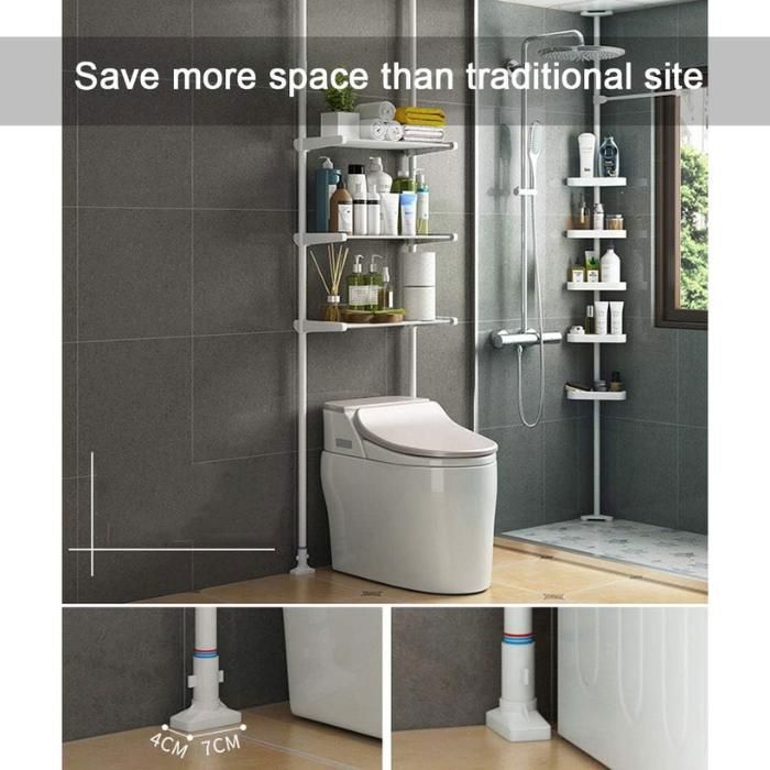 Étagère Murale de Salle de Bain à 3 Niveaux Rangement pour Armoire de Toilette