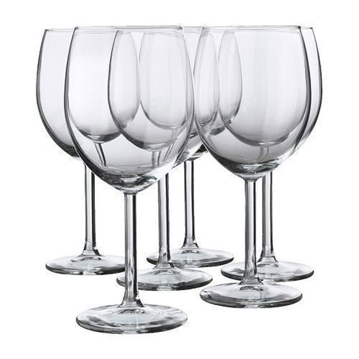 Verre à vin rouge, verre transparent