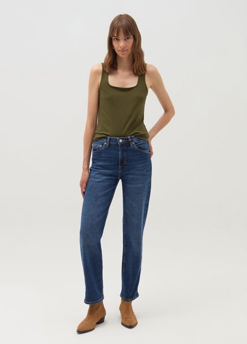 Débardeur - Olive Green - Femme - Col carré - Ajustée - Coton stretch