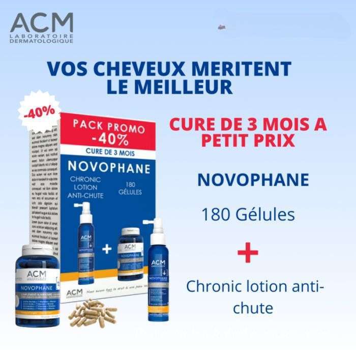 NOVOPHANE 180 GELULES + NOVOPHAN CHRONIC LOTION ANTI CHUTE 100ML PACK