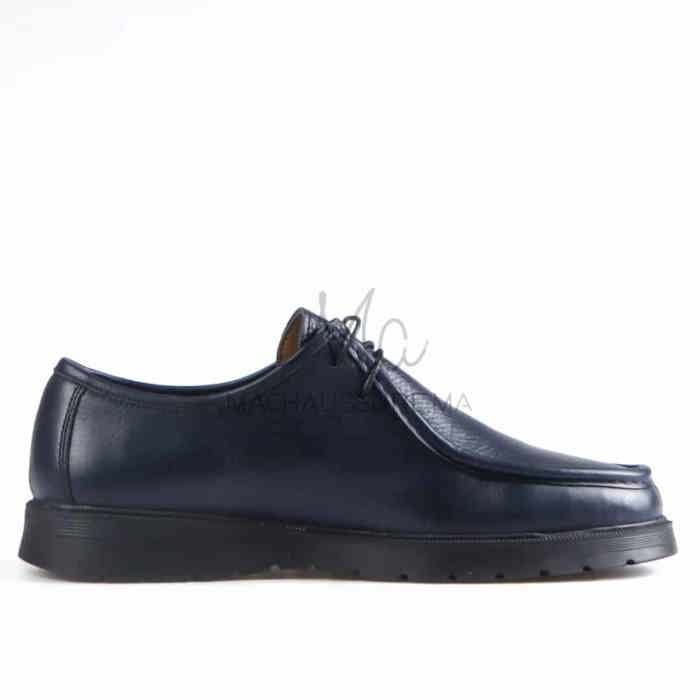 Terzo - Chaussures à lacets pour Hommes 100% Cuir en Bleumarine