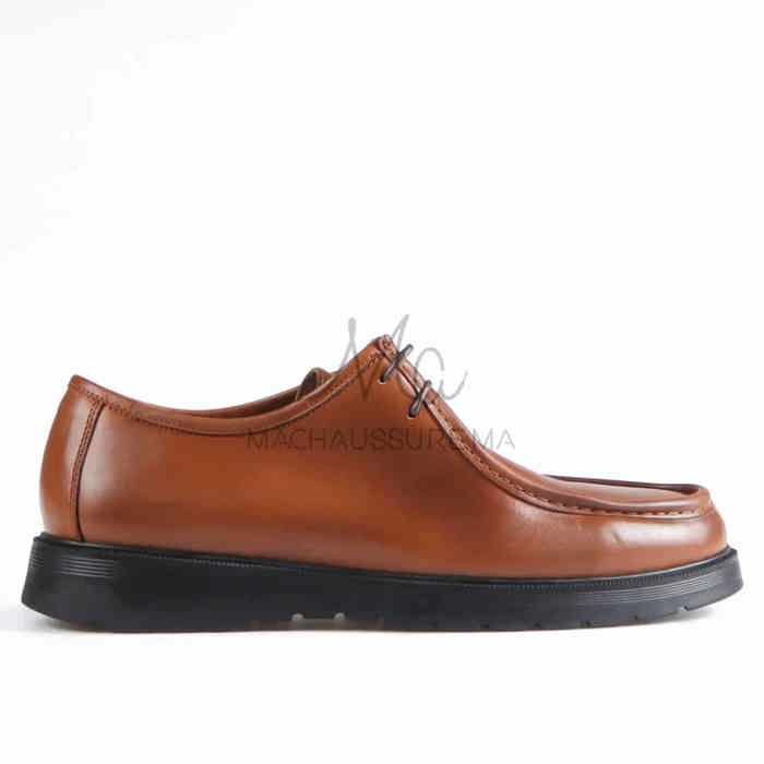 Terzo - Chaussures à lacets pour Hommes 100% Cuir en Tabac