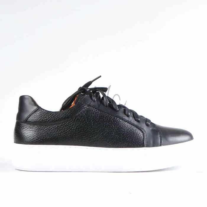 Aurelio - Baskets Hommes 100% Cuir en Noir