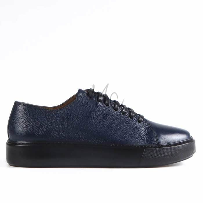 Alvize - Baskets Hommes 100% Cuir en Bleu