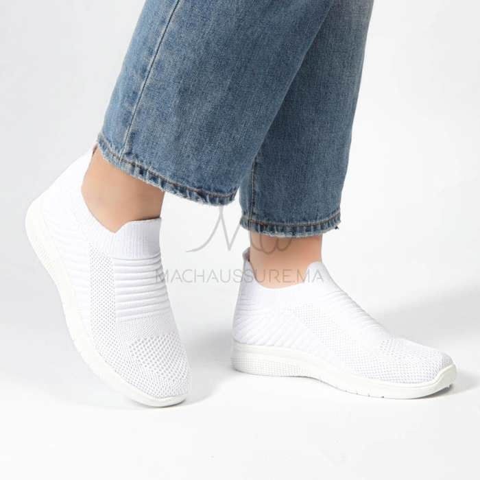 Baskets - Spedy - Respirantes - Blanc - Femme - Plat