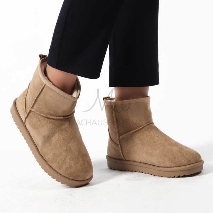 Bottines - Caribou - Kaki - Mini plateforme - Daim-Nubuck - Femme