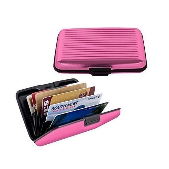 Porte Cartes et billets argents stylée à effet aluminium