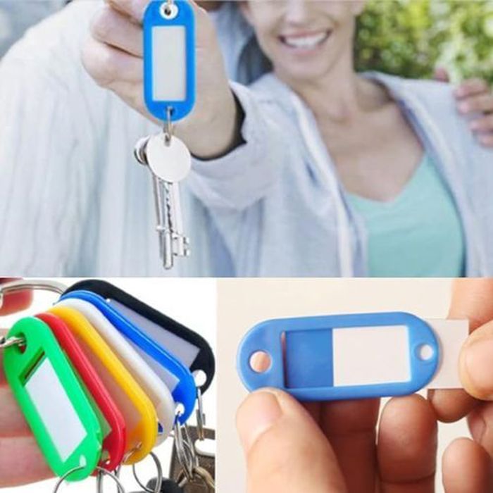Porte-clés - Lot de 100 - Étiquettes réutilisables - Couvercle en plastique - Légers et durables