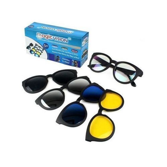 Magic Vision Lunettes 5 en 1 a Clip Magnétique Polarisées ultra-léger Pour Vue Vision