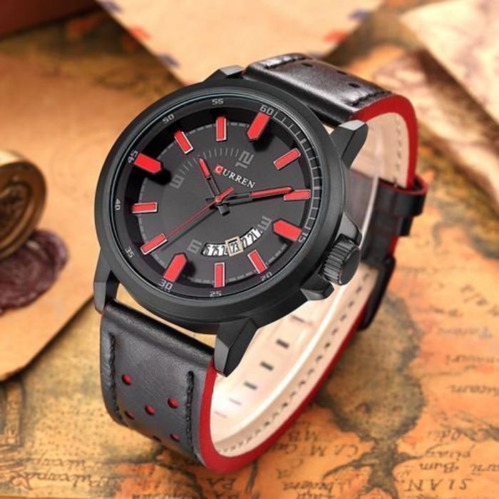 Curren Montre À Quartz Pour Homme - NOIR