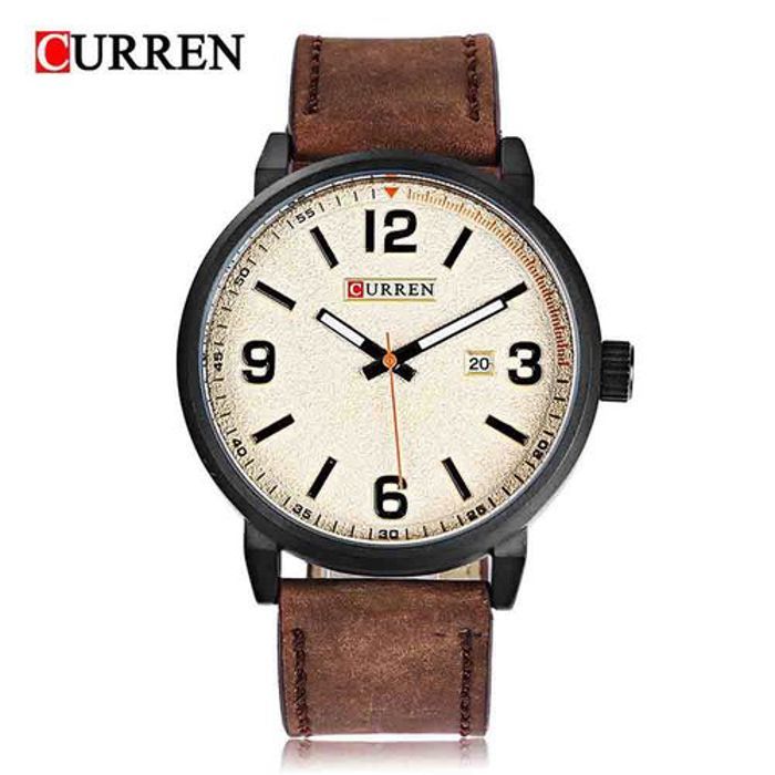 Montre Homme - CURREN - 8218 - Quartz Japonais - Cuir Marron - Résistance 30M