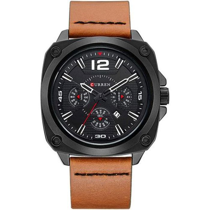 Curren Montre CURREN Brand 8260 homme de sport étanche avec bracelet en cuir et date