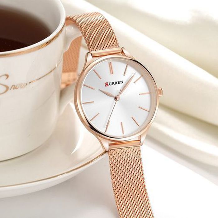 Curren Montre Pour Femme à Quartz étanche en Acier Inoxydable9024