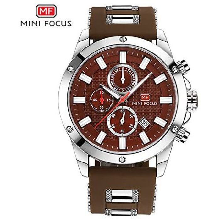 Mini Focus Montre-bracelet Pour homme étanche Marque luxe Montre Quartz bracelet Silicone