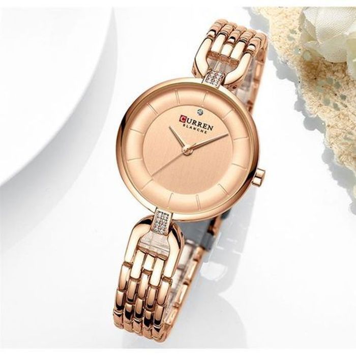 Curren Montre Femme Simple Étanche Petit Cadran Bracelet Exquis-Acier Inoxydable