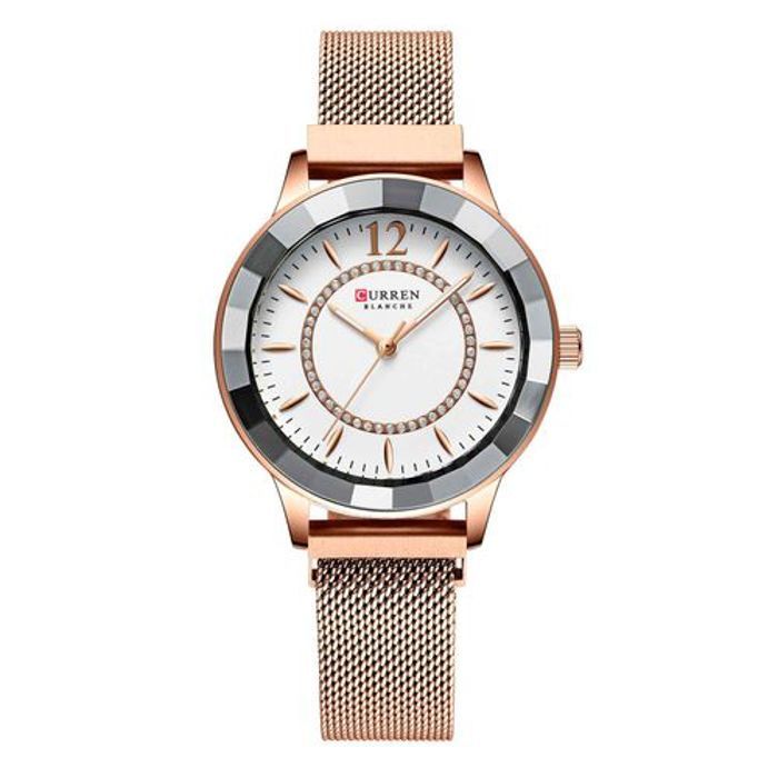 Curren Montre Quartz analogique pour Femme avec Bracelet Acier Inoxydable CURREN-9066