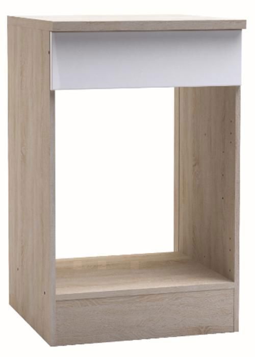 Meuble bas pour four largeur 60 x 60 x 85 cm - brossé et blanc mat - CHANTILLY