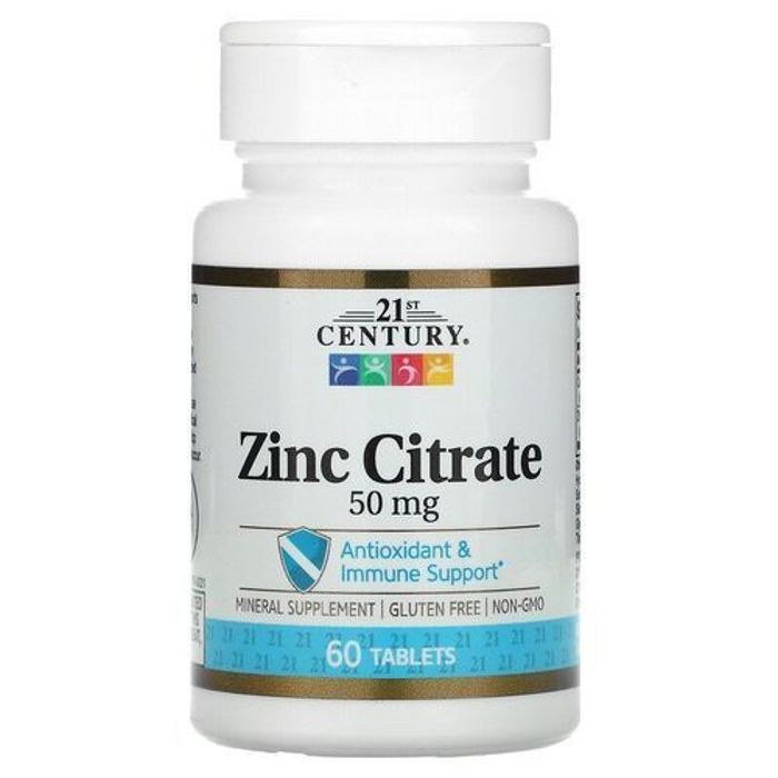21 Century Citrate de zinc, 50 mg, 60 comprimés