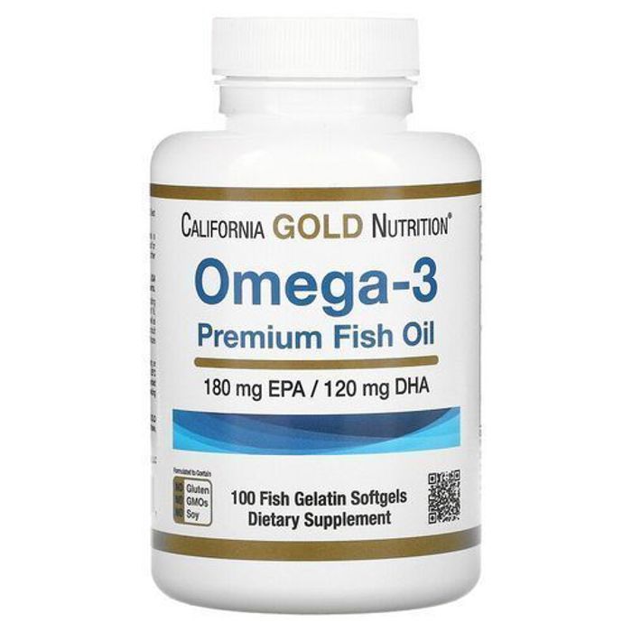 California Gold Nutrition Huile de poisson de première qualité, Omega 3, 100 capsules à enveloppe molle