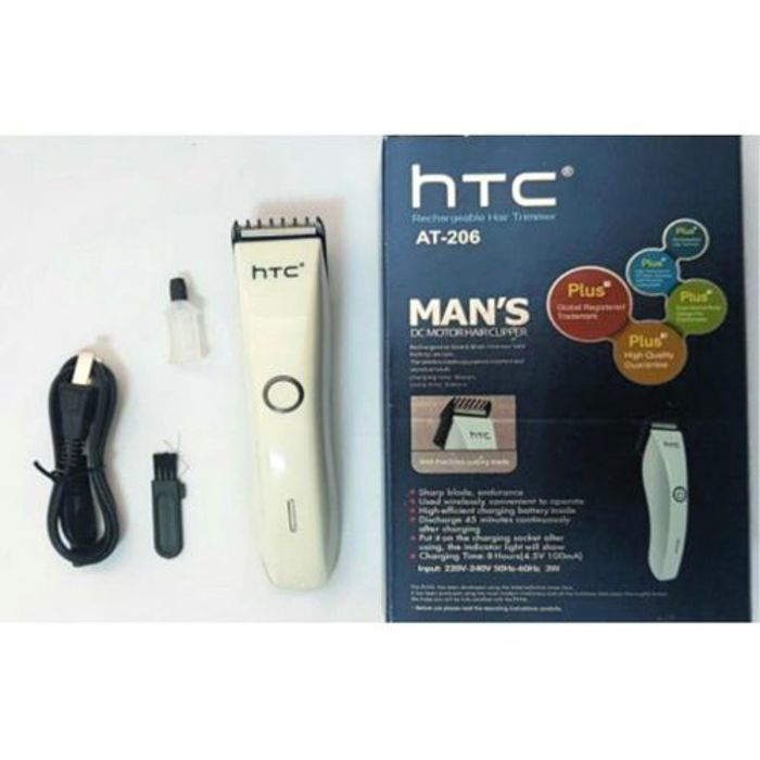Htc Tondeuse à Cheveux Rechargeable   Rasoir AT 206   Blanc