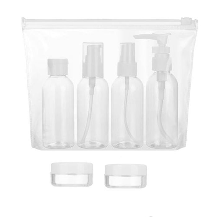 Lot de 6 bouteilles de voyage vides pour bagages à main avec sac
