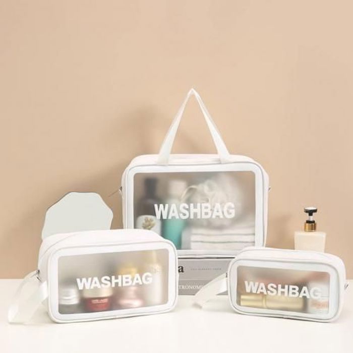 3 Pcs Trousse Transparent de Maquillage Washbag Pour Femme