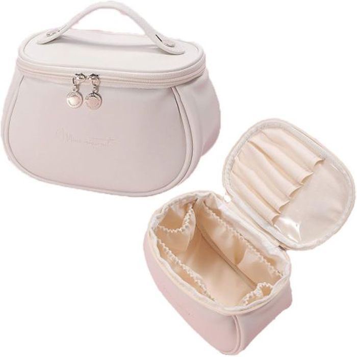 Sac à Cosmétiques De Voyage En Cuir PU Pour Femme Trousse De Toilette Portable