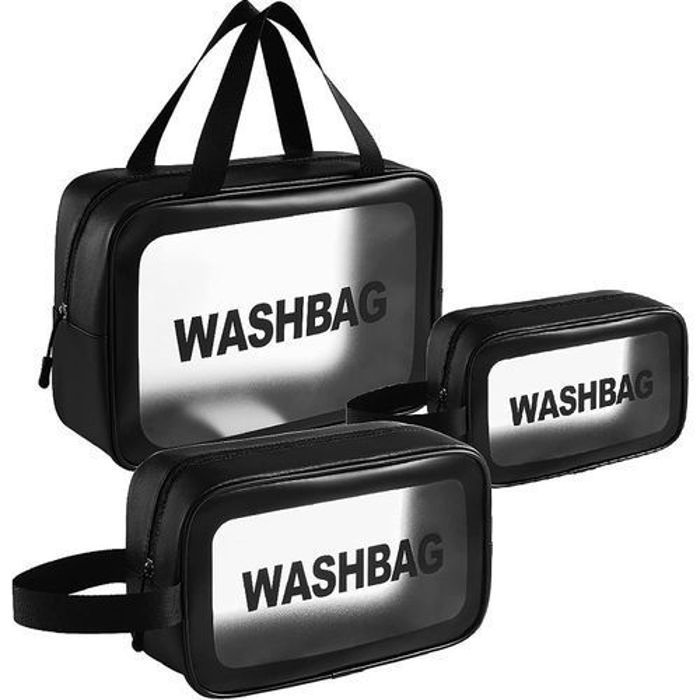 Lot de 3 Pcs Trousse Transparent de Maquillage Washbag Pour Femme