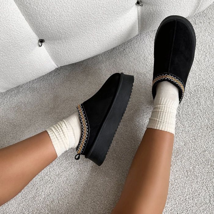 Cerf - Chaussons à plateforme en Noir