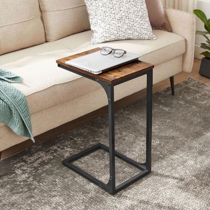 VASAGLE table d'ordinateur - Table d’appoint design en C