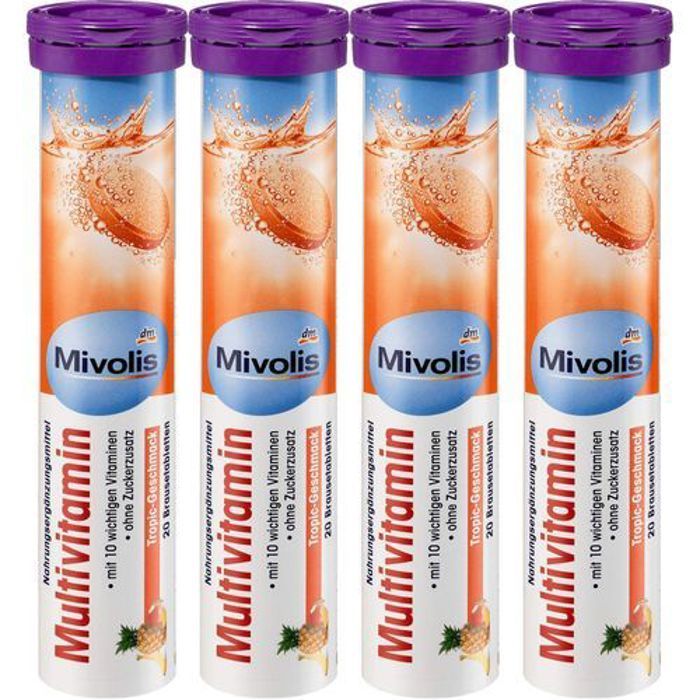Dm multivitamines  pack de 4 tubes, 20 comprimés