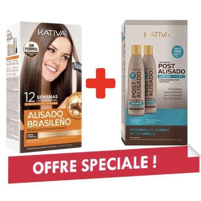 Kativa professional alisado brasileno + kit post-alisado x2 400ml