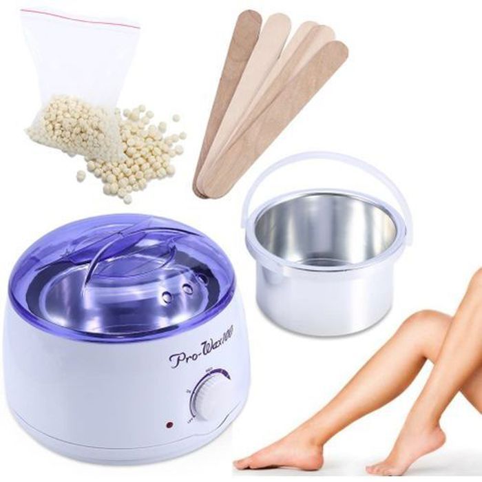 Machine chauffe-cire pour épilateur - 100g cire + spatules en bois offret