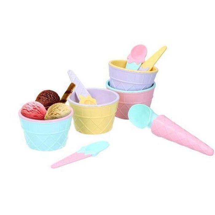 Qlux Ensemble 9 pièces de Service Pour Crème Glacée Fresh & Cold