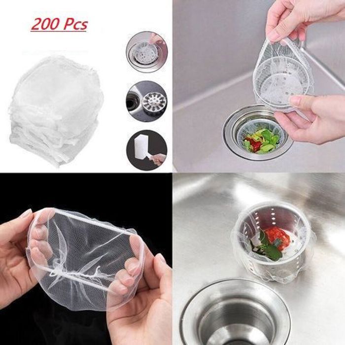 Pack de 200 pcs Filtre d'évier de cuisine filets filtrants sac à ordures jetable