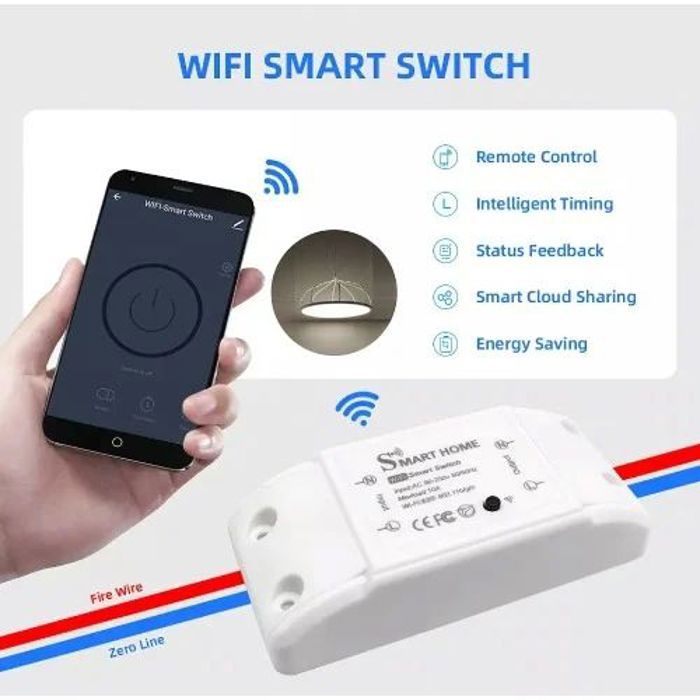 Commutateur intelligent WiFi Domotique intelligente WiFi Smart Switch