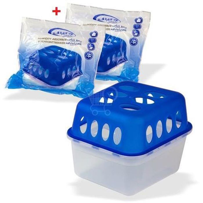 Absorbeur d'humidité Déshumidificateur A granulés Avec 2 Sacs de Recharge 400g