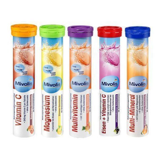 Mivolis vitamine c+ magnesium+ multivitamines + fer + vitamine c +multi-mineral .5 tubes de 20 comprimés