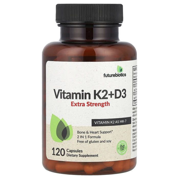 Vitamine K2 + D3, Extrapuissante, 120 capsules