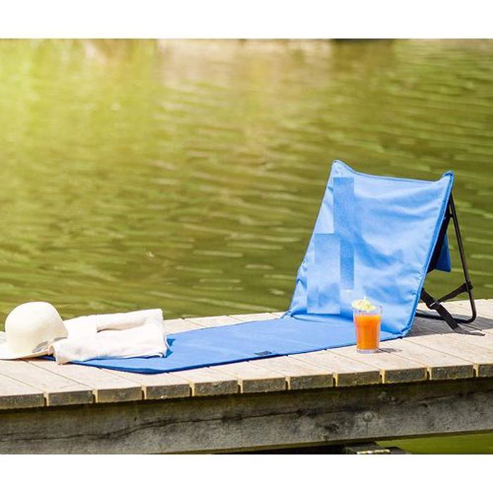 Tapis de plage pliable avec Dossier 158cm X 54cm Bleu