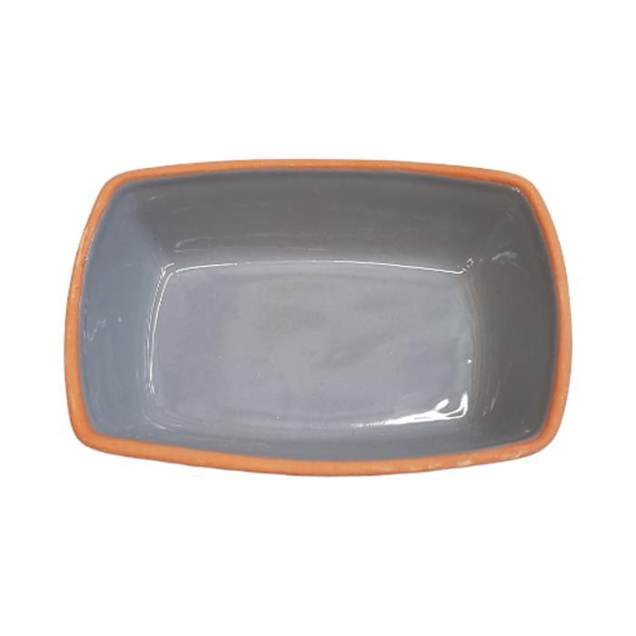 ASSIETTE RECTANGLE BEYKOZ GRIS 13*9*3,5CM - Couleur aléatoire