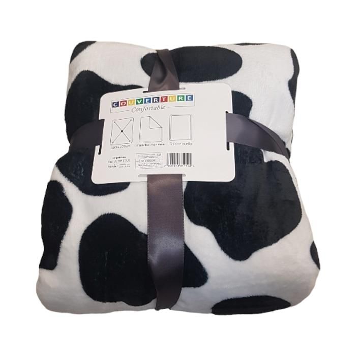 COUVERTURE SHERPA NOIR POLYSTER 180*220