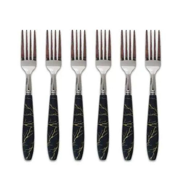 AYA HOME - 6 petites fourchettes détails noir