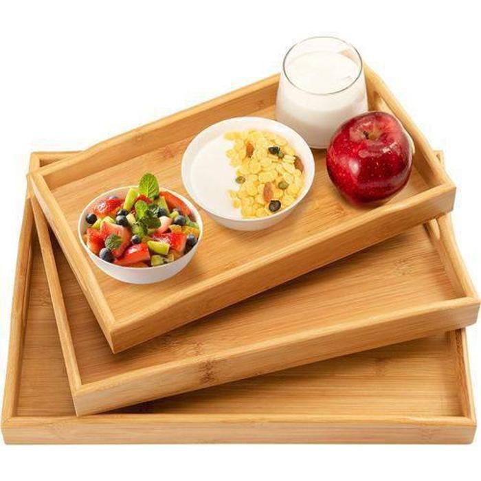 AYA HOME - Ensemble 3 plateaux bambou