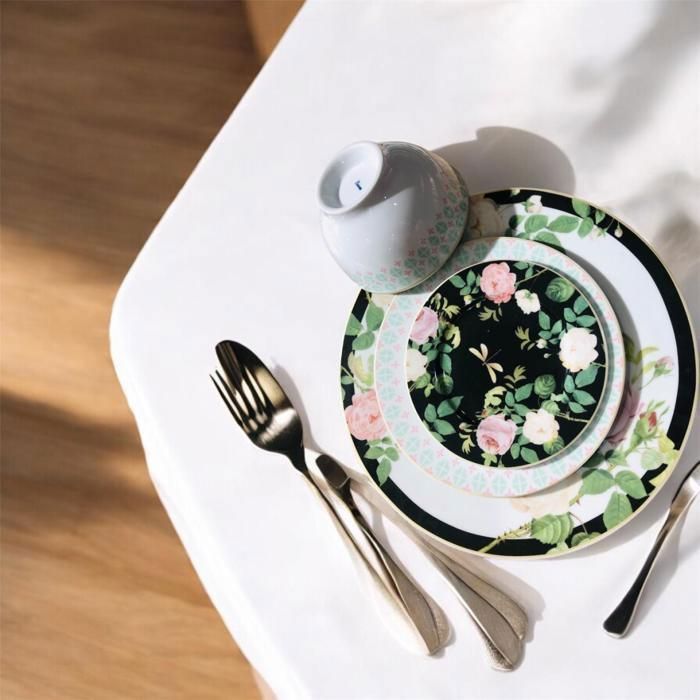 AYA HOME - Service de table 24 pcs détail vert