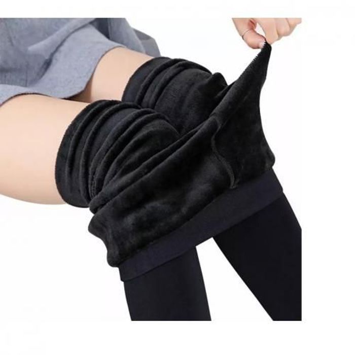 Leggings taille haute en velours pour femme, couleur noir, extensible, hiver