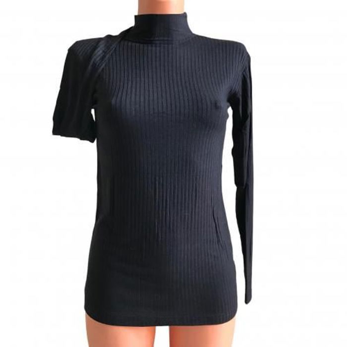 Pull à manches longues col monté pour femmes, à la mode, noir, régulier, 2022