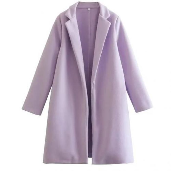 Manteau en laine long pour femmes, Purple