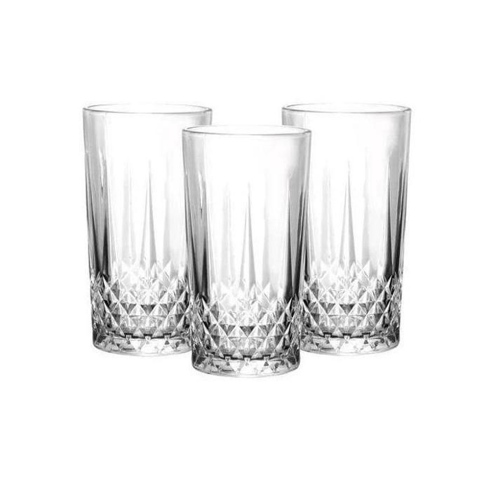Verres - cristallin Transparent - Set de 6 - 255ml - Élégance - Compatible lave-vaisselle-motif aléatoires 